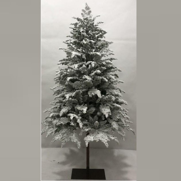 PE PVC mixed metal stick flocked Christmas tree 