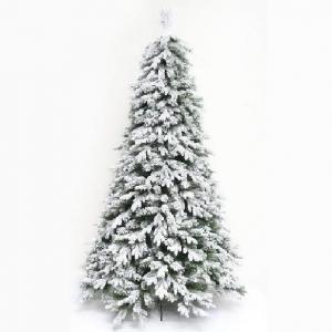 White flocked PE+PVC mixed Christmas tree